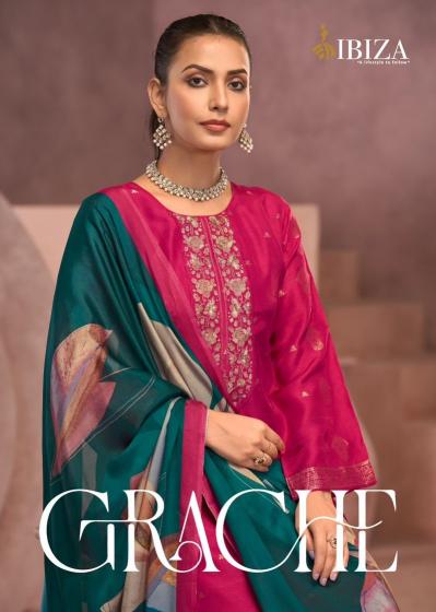 grache by ibiza traditional silk jaquard ladies salwar suits  