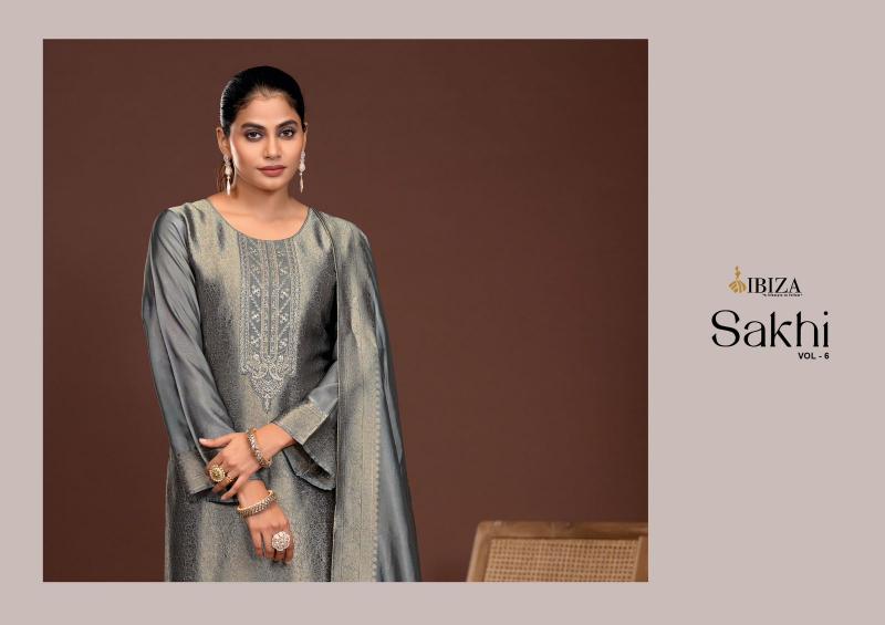 sakhi vol 6 by ibiza jacquard silk designer salwar suits 