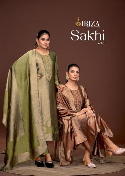 sakhi vol 5 by ibiza fashionable banglory silk daily wear ladies suits 