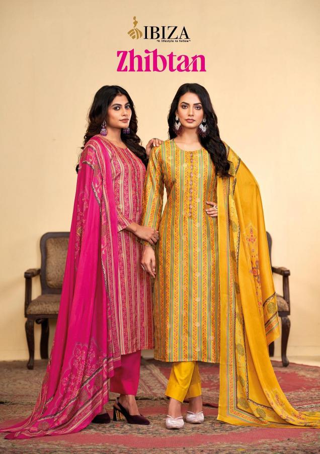 zhibtan vol 1 by ibiza silk jacquard fashionable unstitch salwar suit 