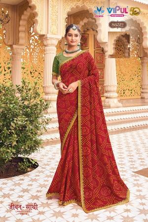 vipul jeevan saathi vol 2 georgette & chiffon 86508 to 86519 indian saree for ladies 