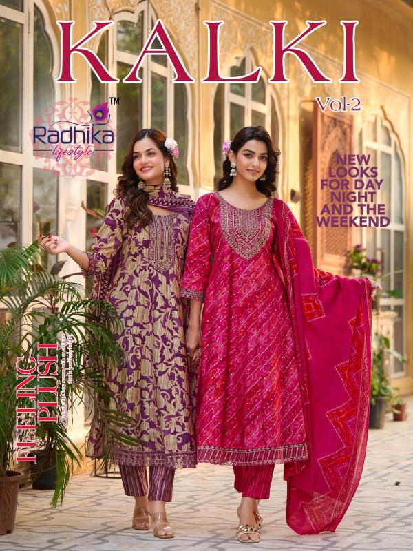 radhika lifestyle kalakii vol 2 fullstitch big size unique print schimer ladies suits