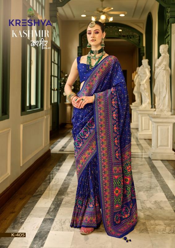 kreshva kashmir vol 1 beautiful banarasi silk trendy saree