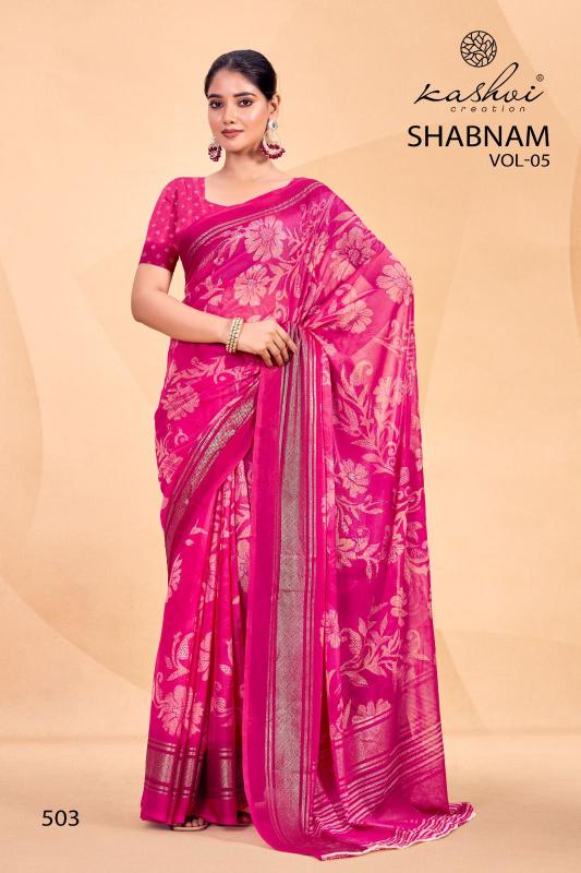 shabnam vol 5 by kashvi creation dull moss casual saree 