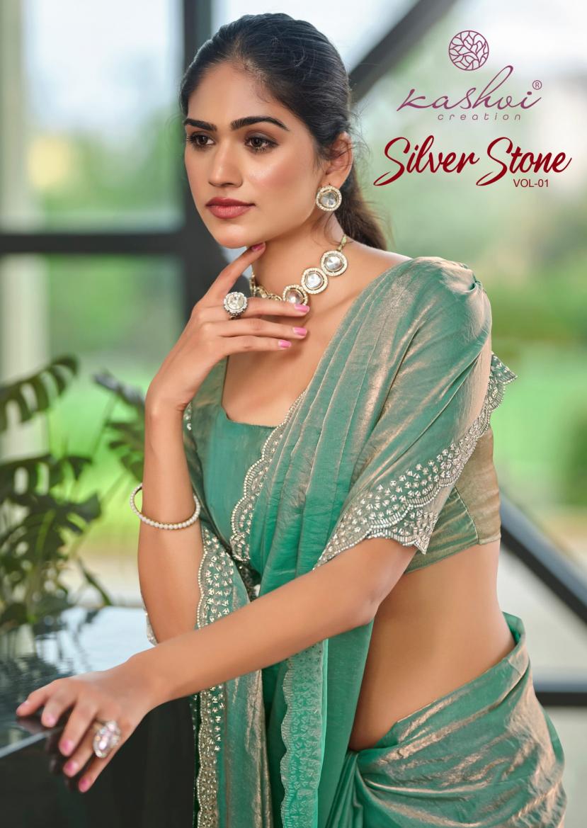 silver stone vol 1 by kashvi creation launch fancy party wear saree