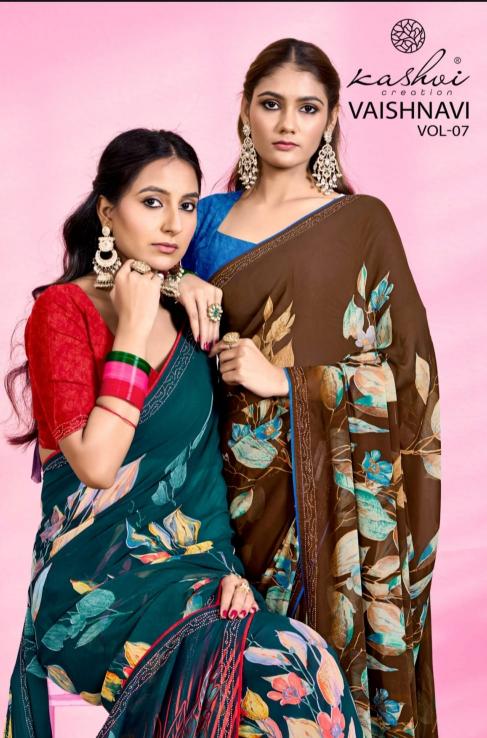 vaishnavi vol 7 by kashvi creation summer wear printed classic saree online 