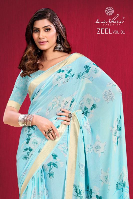 zeel vol 1 by kashvi creation dull moss attractive look saree supplier 