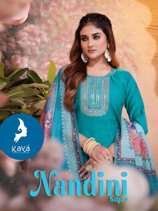 nandini by kaya unique style roman silk fullstitch 3pcs dress