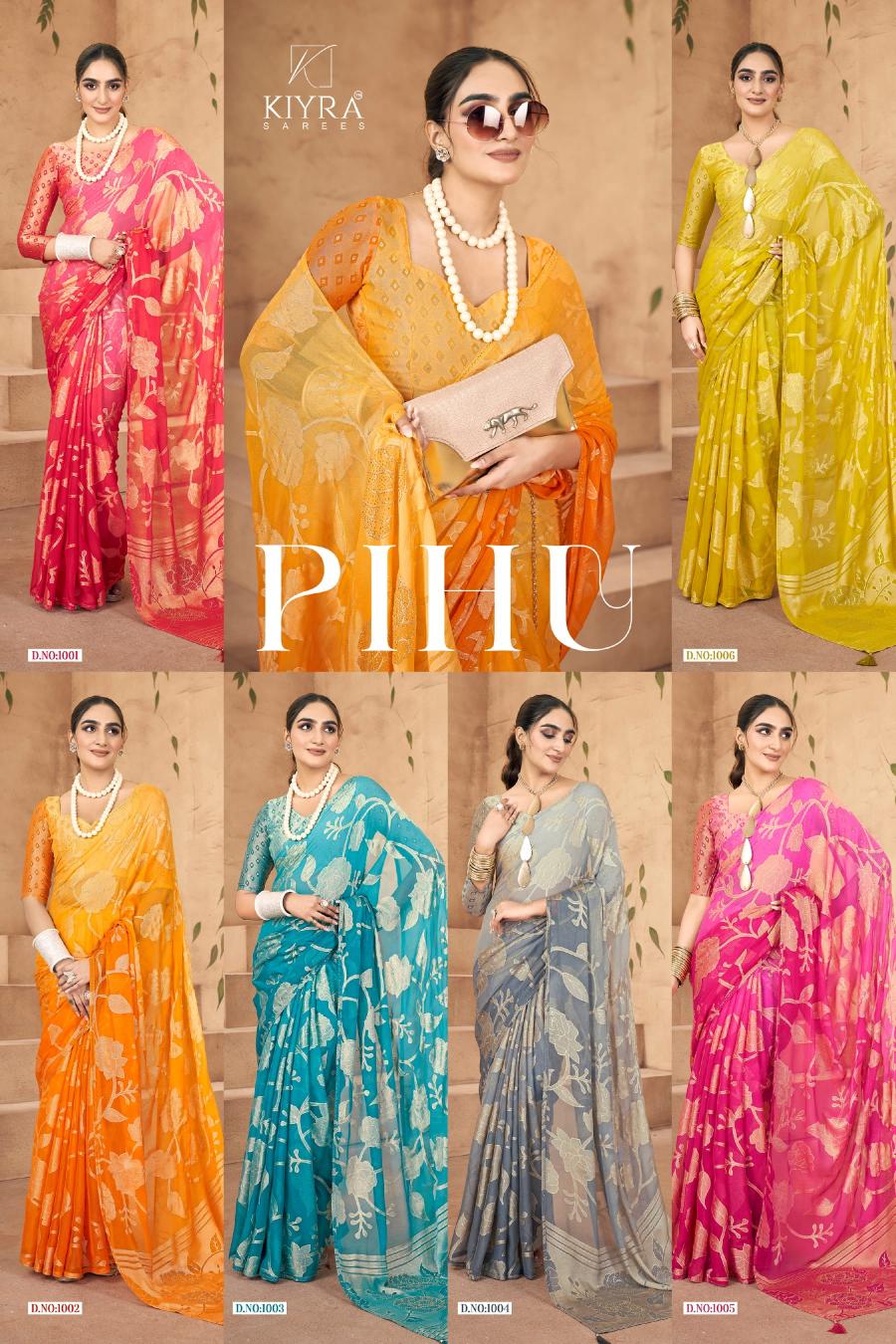 pihu by kiyra dull moss brasso traditional saree online 
