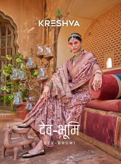 dev bhumi by kreshva silk smart floral print festival wear adorable saree