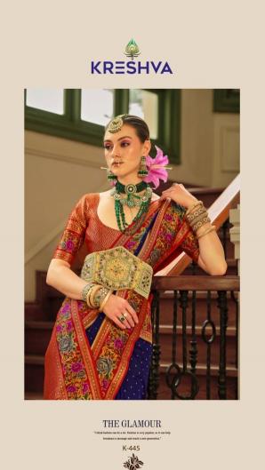 amaya 445-453 by kreshva banarasi pv silk festive wear saree 