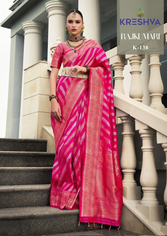 rajkumari by kreshva banarasi poly viscose silk pretty look saree
