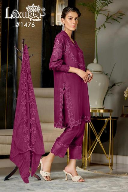 1476 by laxuria fully stitch viscose classic suit for women