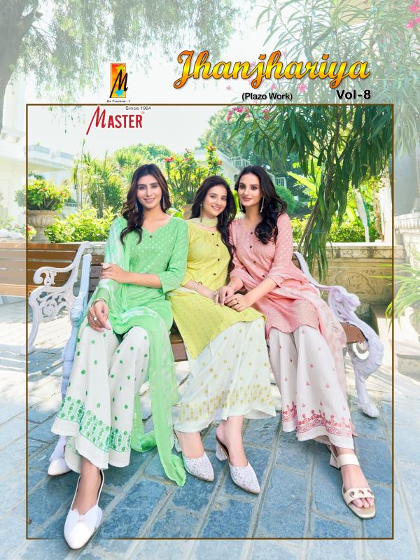 jhanjhariya vol 8 master by readymade big size 3pcs suit with plazzo