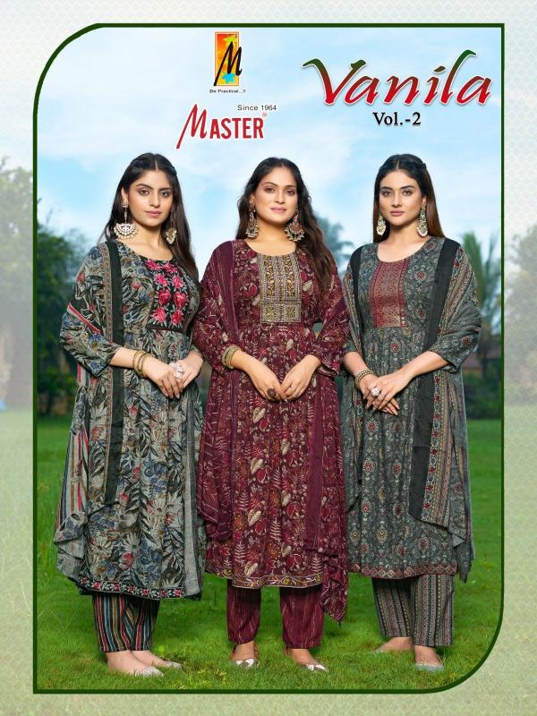 vanila vol 2 by master capsule print fully stitch casual 3pcs dress