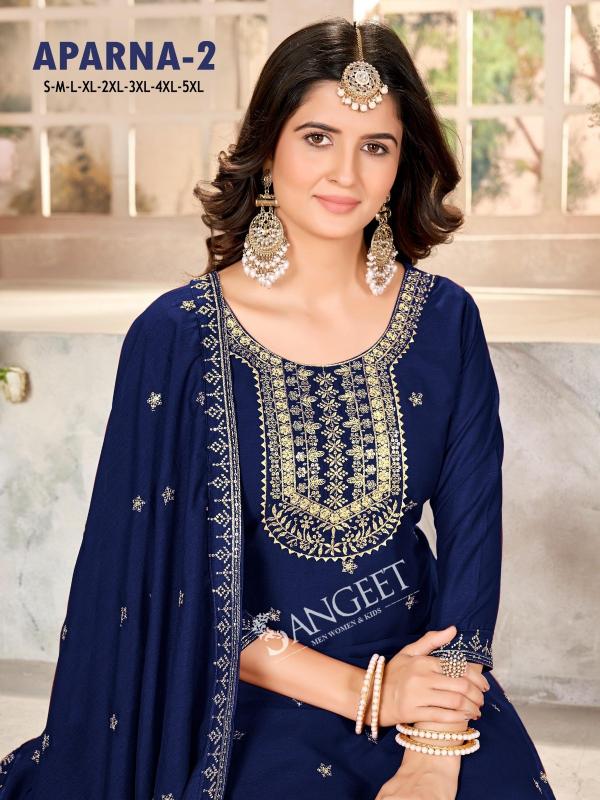 pr aparna vol 2 fullstitch combo plus size embroidery vichitra silk 3pcs dress