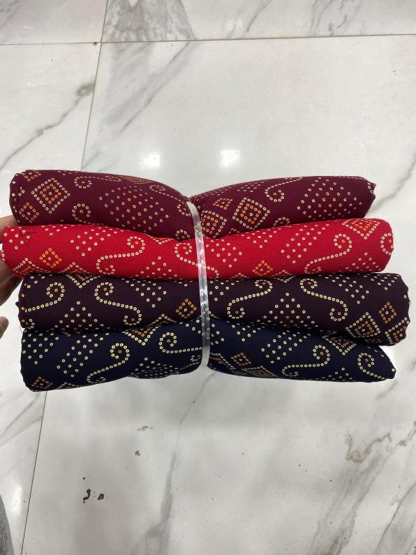 pr bandhani prints rayon daily wear fancy unstitch salwar suit 