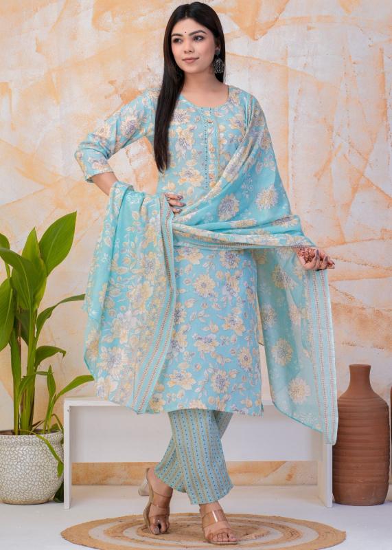 pr heritage cotton colour addition fully stitch combo salwar suit 