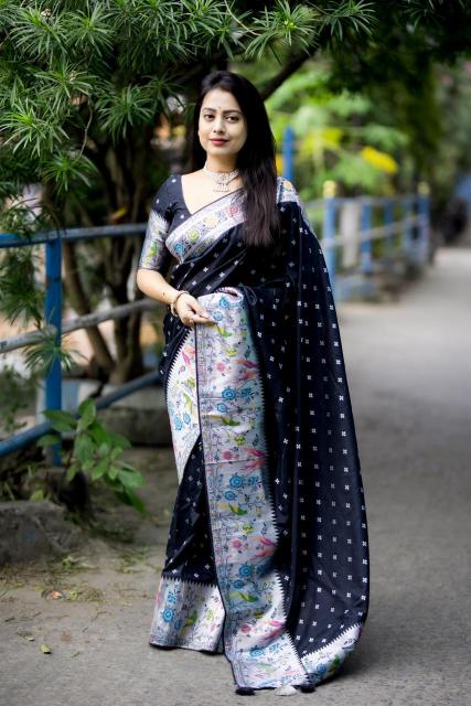 pr kc 301 beautiful patni style silver zari soft silk saree for women