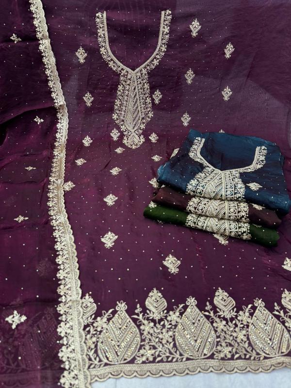 pr vinita beautiful satin embroidery ladies suits 