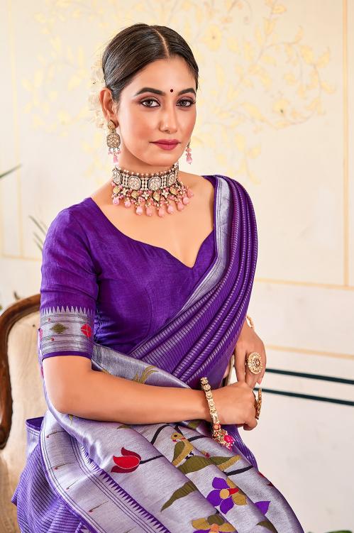 pr ynf7410 meenakari designer viscose paithani trendy saree