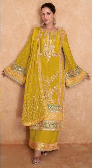 ramsha r 1174 nx new chart embroidery designer chinon suits with plazzo 