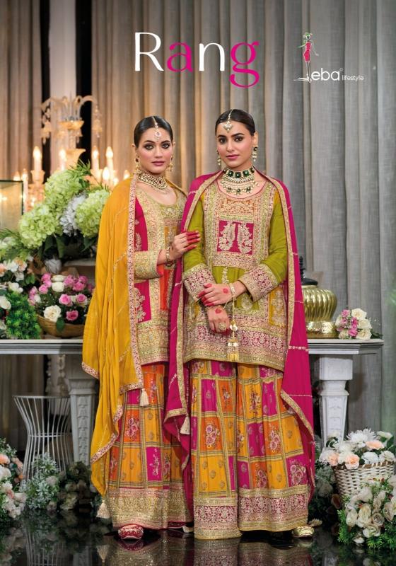 eba lifestyle rang fully stitch chinon exclusive plazzo kurti with dupatta 
