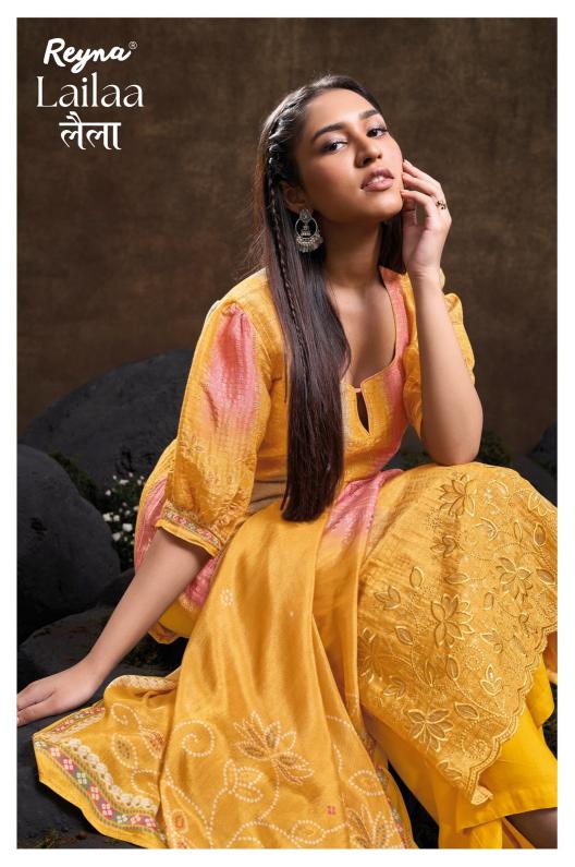lailaa by reyna unique style print vintage silk ladies suits