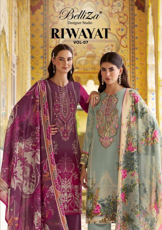 belliza designer riwayat vol 7 fashionable design pakistani suit  