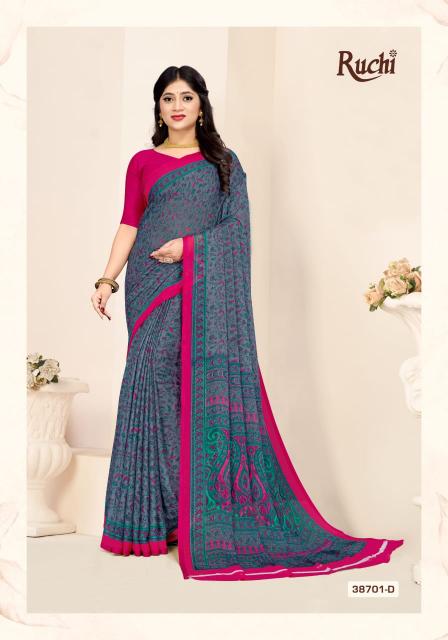 star chiffon by ruchi ethnic latest chiffon casual wear printed saree 