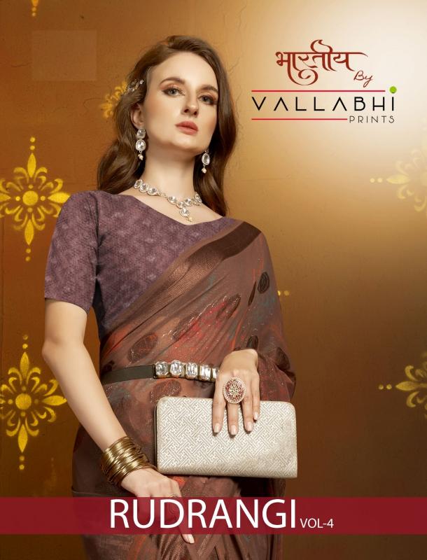 vallabhi prints present rudrangi vol 4 shimmer floral print latest saree