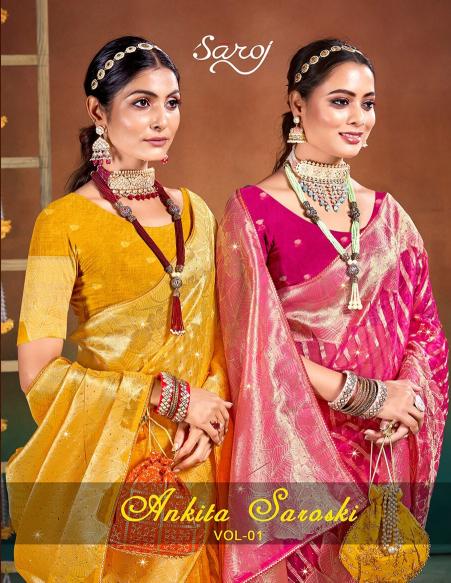 Ankita Swarovski Saroj Vol.1 organza silk saree