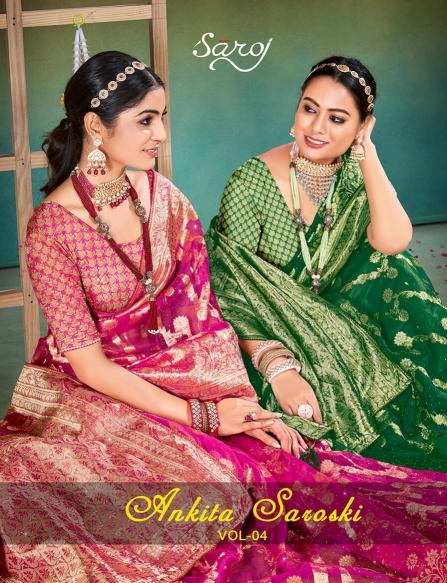 Ankita Swarovski Saroj  Vol.4 organza silk sare