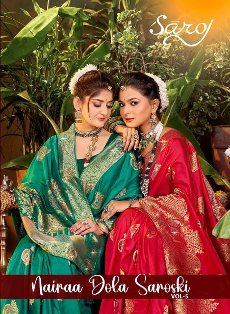 Nairaa Dola swarovski Saroj vol.5 Dola silk saree