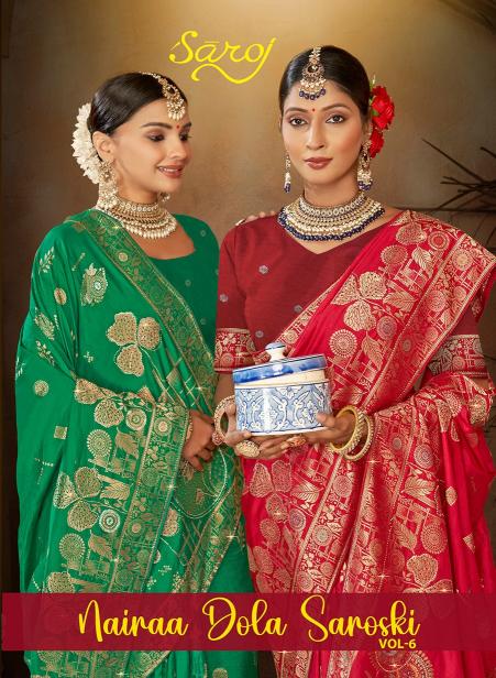 Nairaa Dola swarovski Saroj vol.6 Dola silk saree