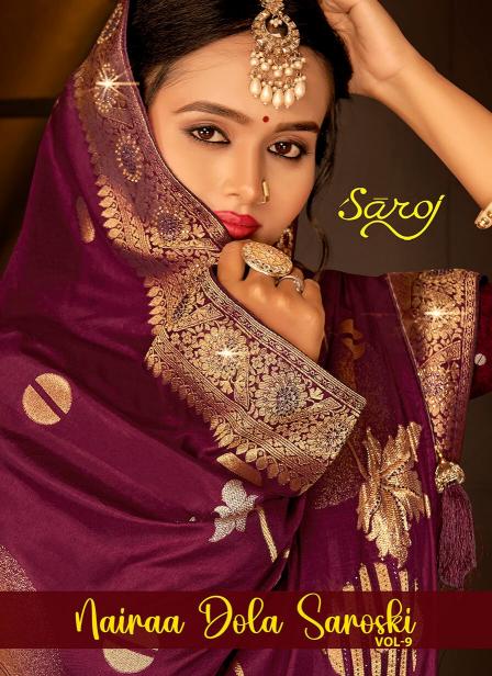Nairaa Dola swarovski Saroj vol.9 Dola silk saree