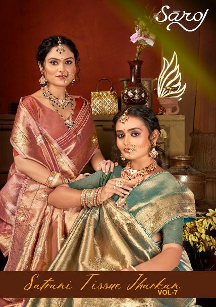 Satrani tissue jharkan Saroj vol.7 organza silk saree