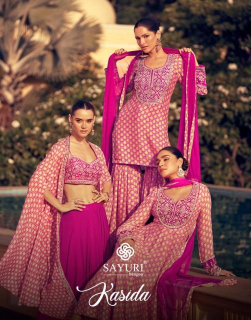kasida by sayuri designer fullstitch chinon silk different style 3pcs dress