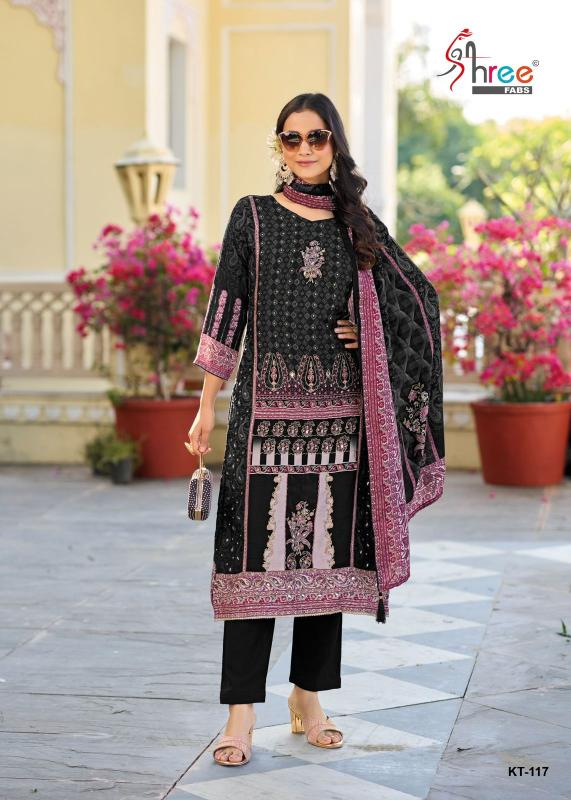 kt 117 by shree fabs pure muslin unique pakistani print suits