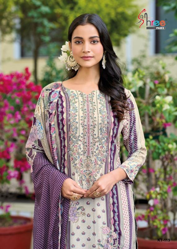 KT 119 by shree fabs crepe printed design unstitch salwar suits wholesale