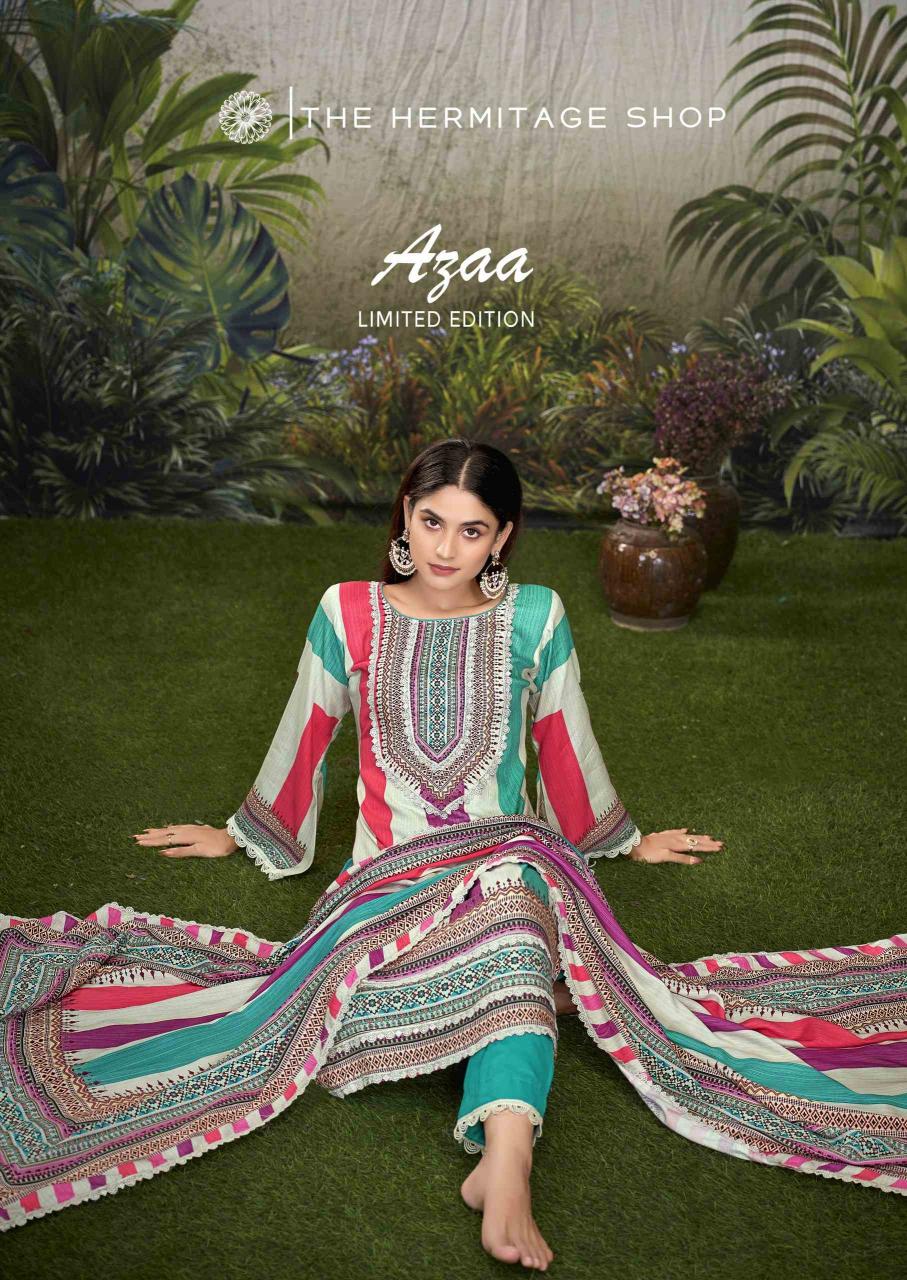azaa vol 2 by the hermitage shop digital print viscose pakistani salwar kameez 