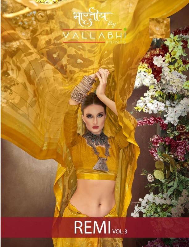 remi vol 3 by vallabhi prints georgette floral prints saree online wholesaler  