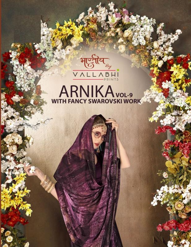arnika vol 9 by vallabhi georgette printed saree exporter