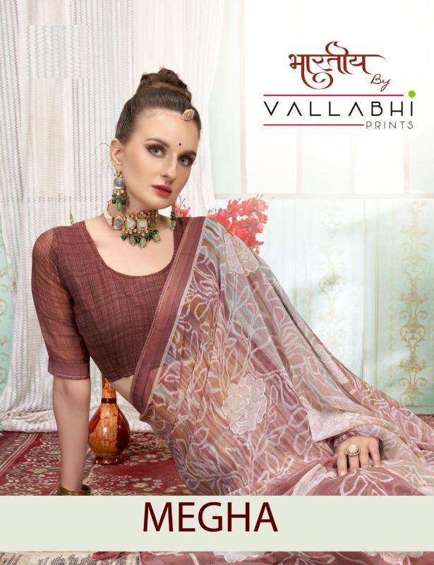 megha by vallabhi prints georgette floral printed ethnic wear saree