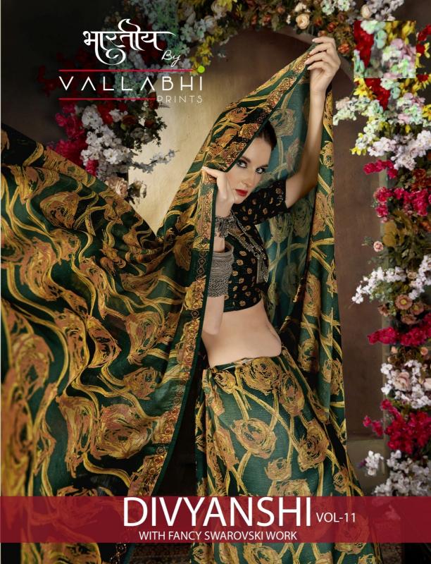 divyanshi vol 11 by vallabhi prints fashionable georgette printed ethnic indian saree 