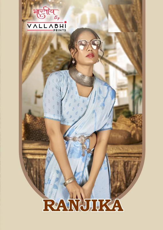 ranjika by vallabhi prints adorned with ethnic design chiffon saree