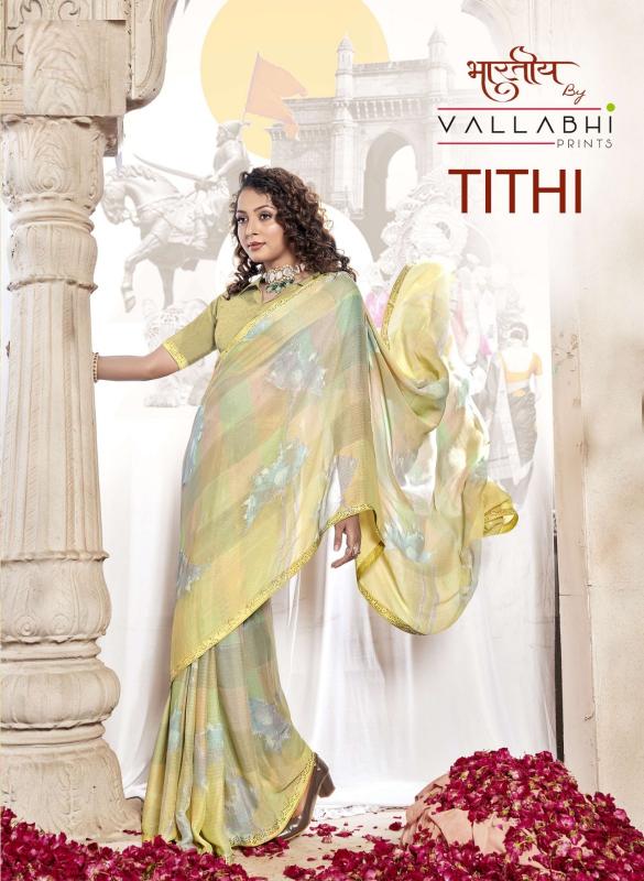 tithi by vallabhi prints latest chiffon printed elegant indian saree