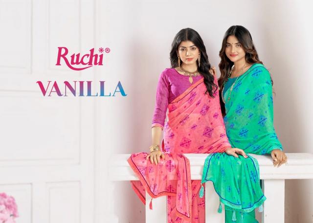 ruchi vanilla vol 5 beautiful digital print chiffon saree