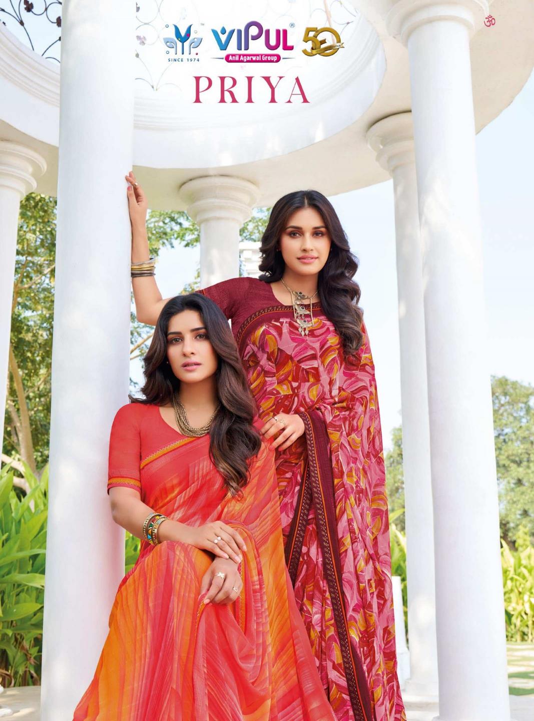 priya by vipul daily wear georgette printed saree