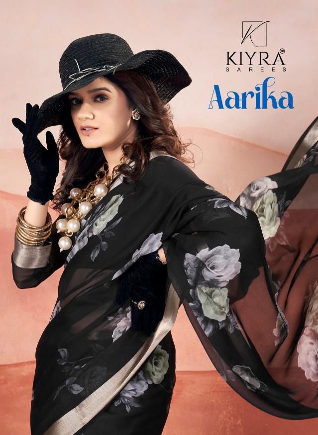 kiyra presents aarika vol 1 dull moss fancy saree collection